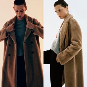 NWT Zara faux fur wrap coat.